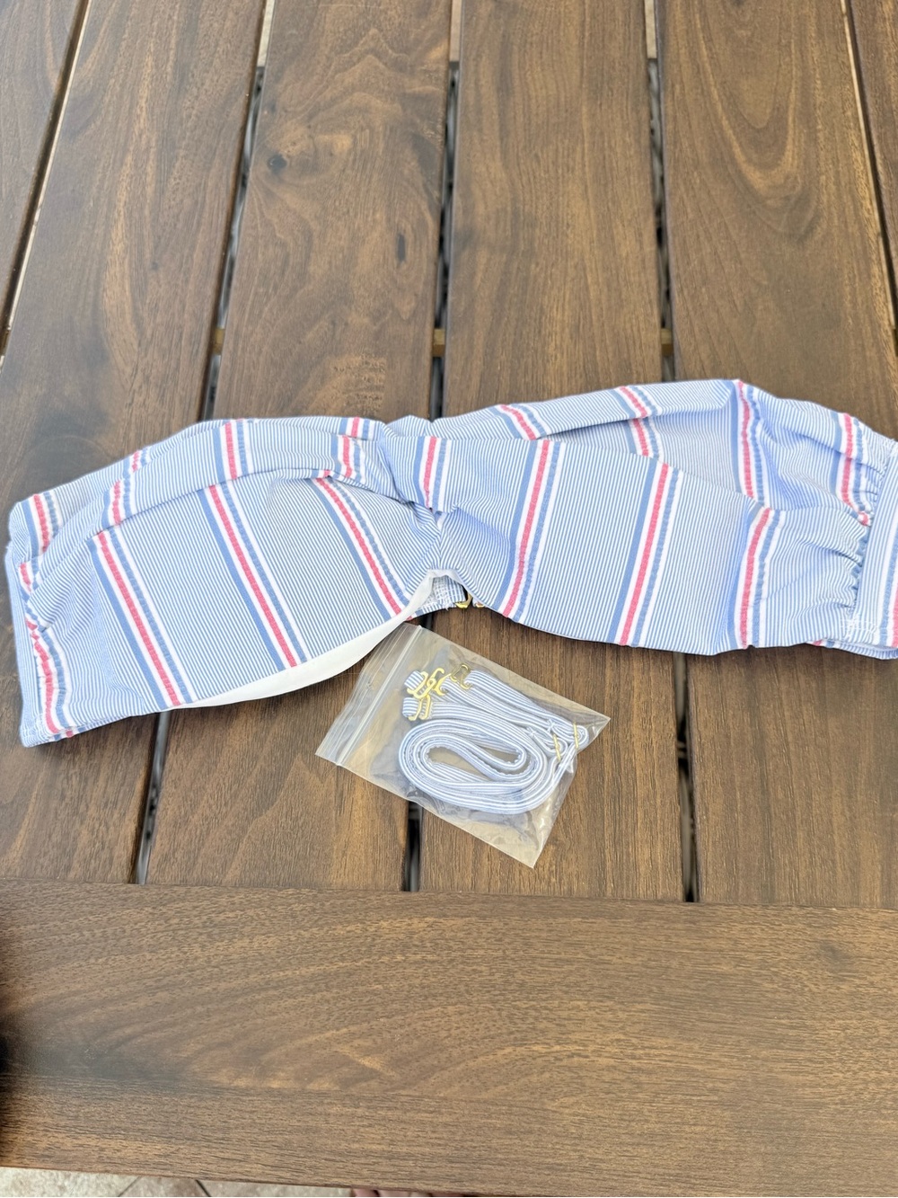 Vineyard Vines Blue, Red & White Striped Bikini Top